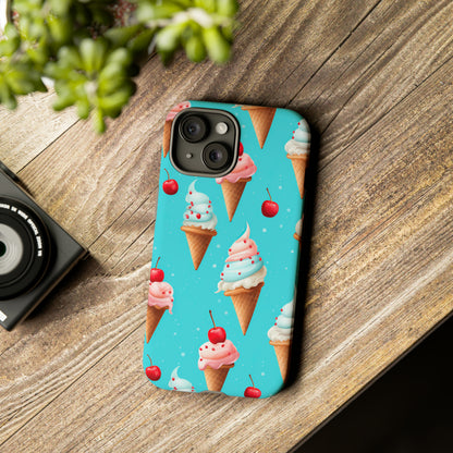 Sundae Funday - Ice Cream Cone Pattern Phone Case - iPhone & Samsung Compatible Phone Case Pattern Symphony iPhone 15 Matte 