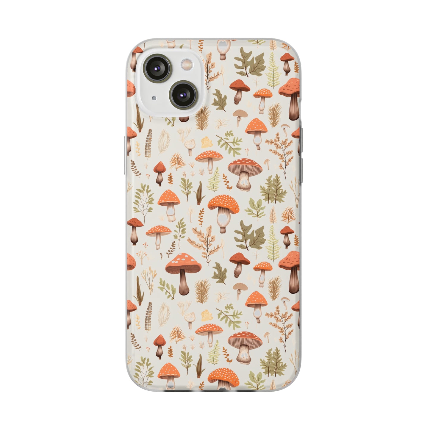 Mushroom Haven - Autumnal Tones Botanical illustration - Flexible Phone Case