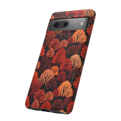 Crimson Forest: Autumn Trees in Vibrant Detail - Tough Phone Case