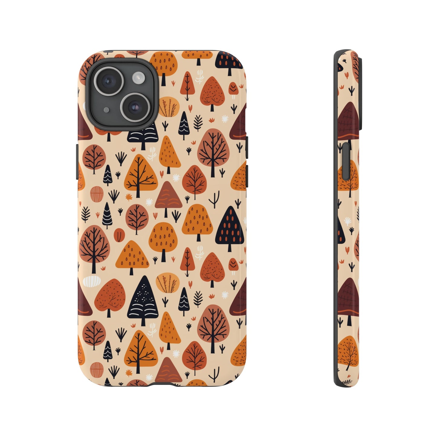 Terracotta Tree Tapestry: A Playful Autumn Mosaic - Tough Phone Case