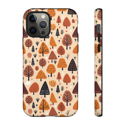 Terracotta Tree Tapestry: A Playful Autumn Mosaic - Tough Phone Case