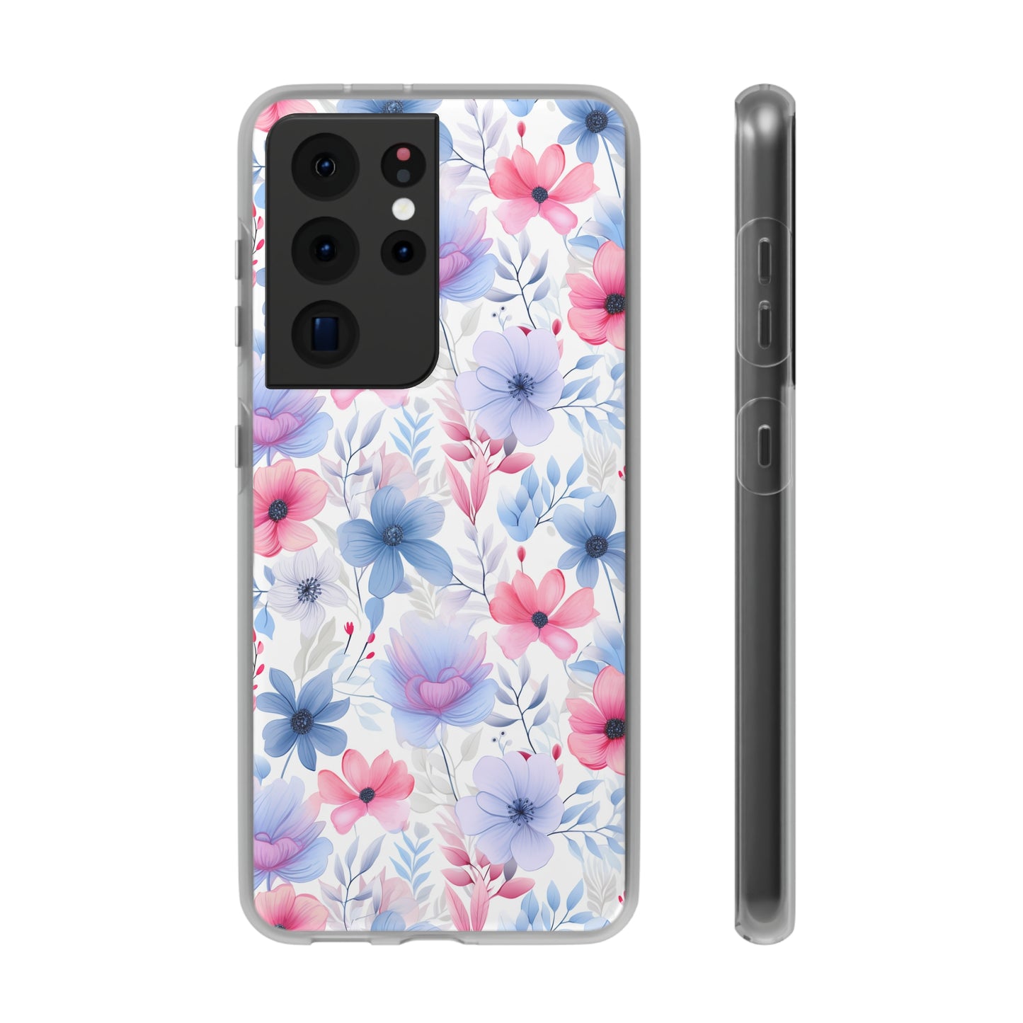 Floral Whispers - Soft Hues of Violets, Pinks, and Blues - Flexi Phone Case Phone Case Pattern Symphony   