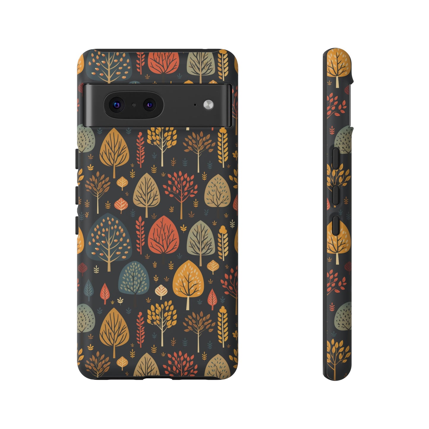 Mid-Century Mosaic: Dappled Leaves and Folk Imagery - Tough Phone Case