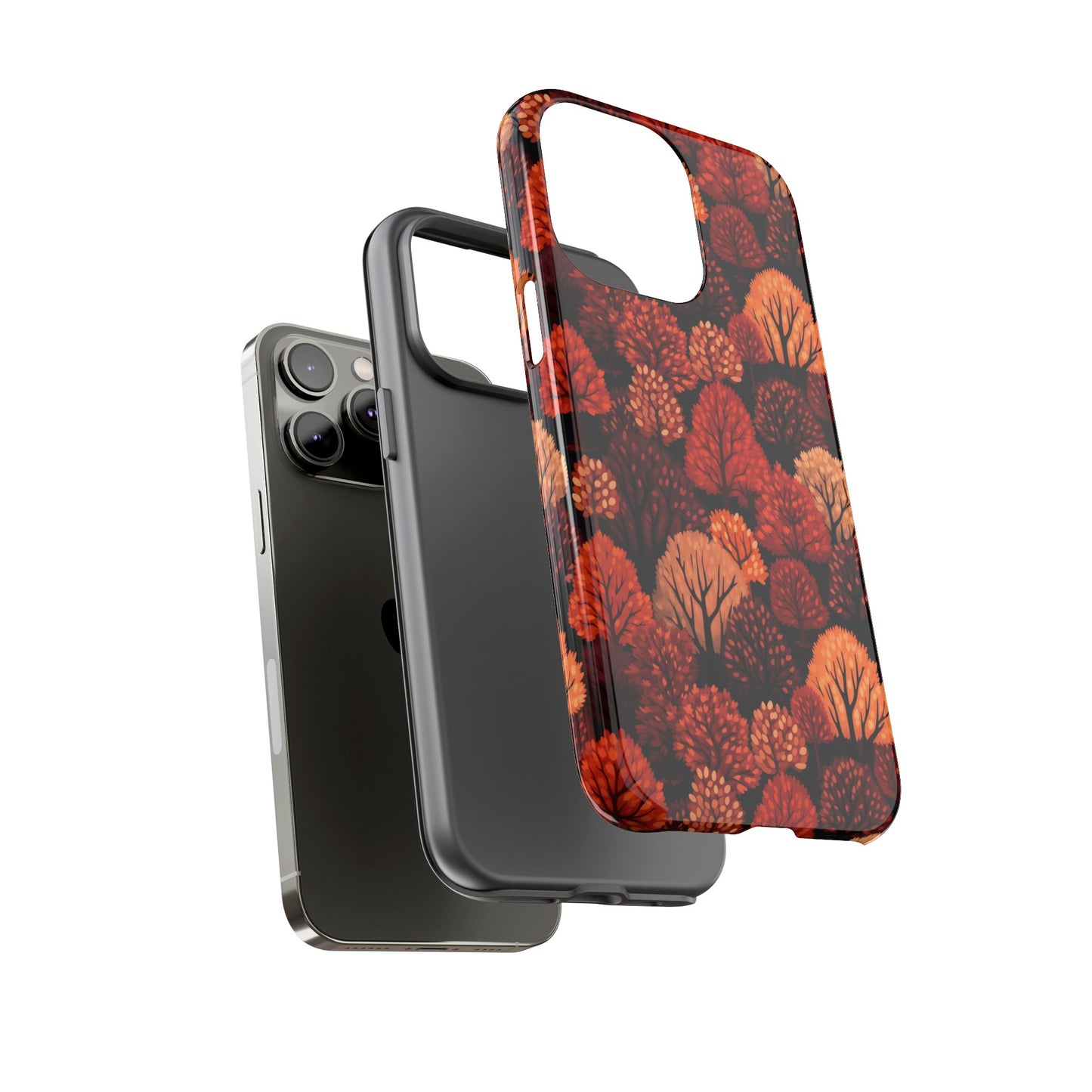 Crimson Forest: Autumn Trees in Vibrant Detail - Tough Phone Case