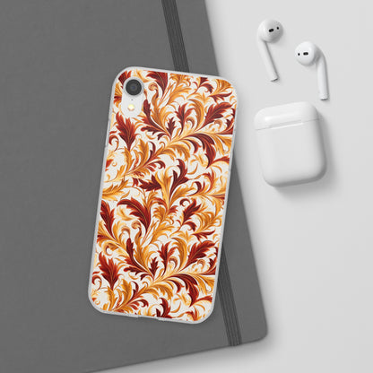 Swirling Autumn: Vortexes of Fall Foliage in Gold and Bronze - Flexible Phone Case