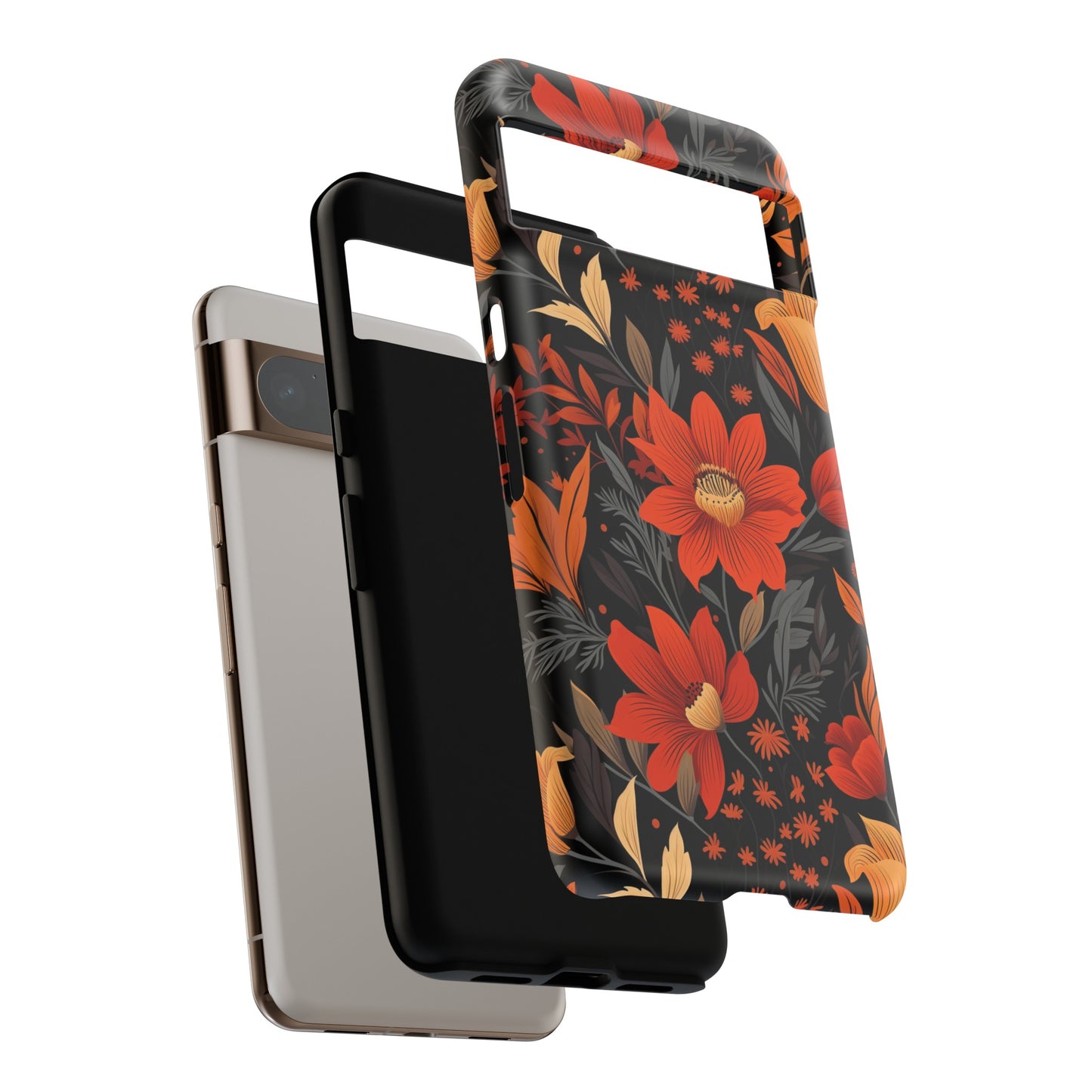 Autumn Blossom Noir: A Dark Floral Canvas Tough Case