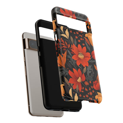 Autumn Blossom Noir: A Dark Floral Canvas Tough Case