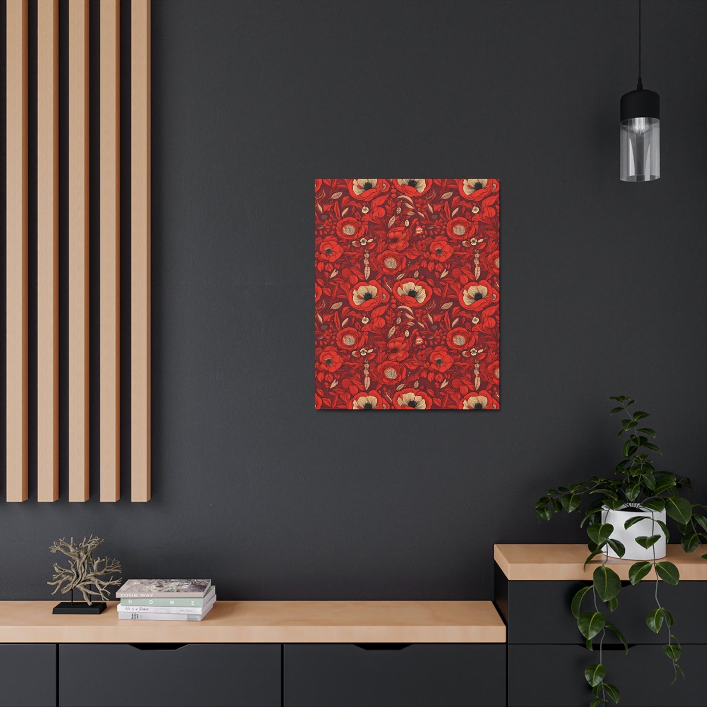 Radiant Spring Blossoms - Vibrant Red Floral Design - Wall Art Canvas