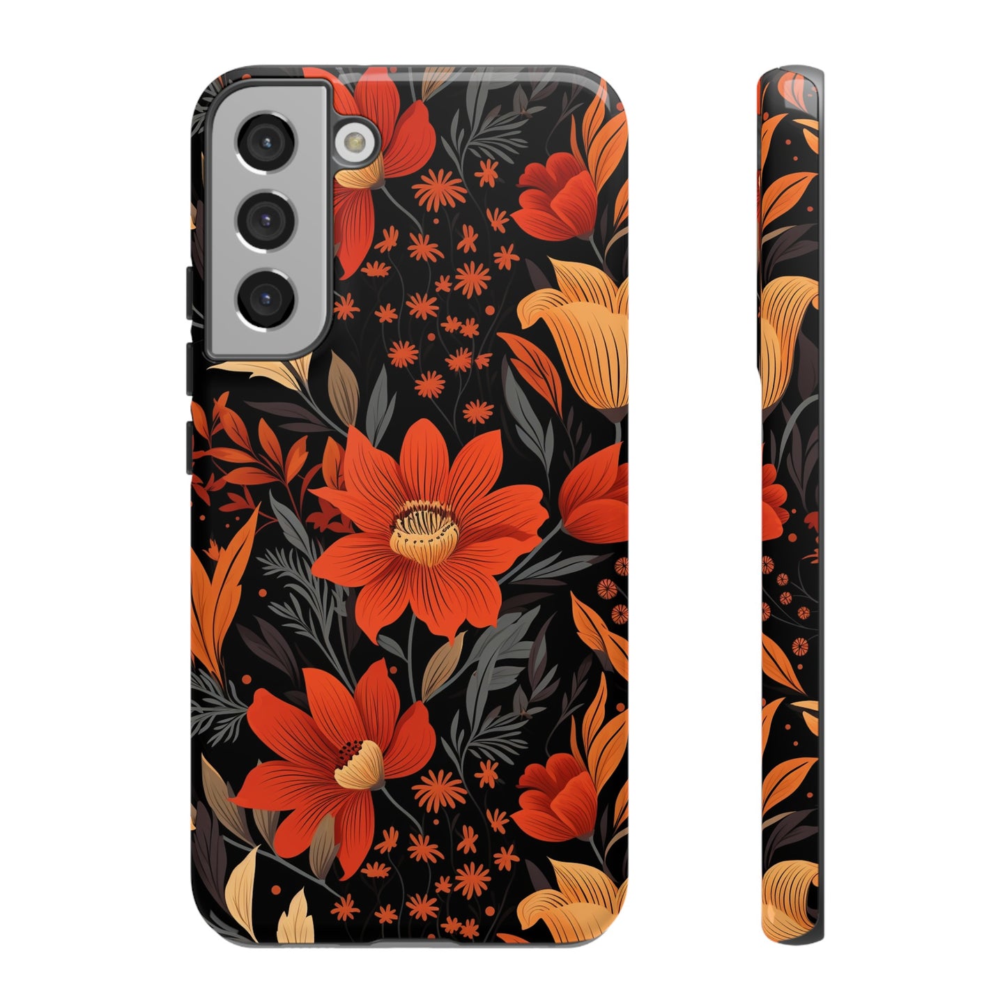 Autumn Blossom Noir: A Dark Floral Canvas Tough Case