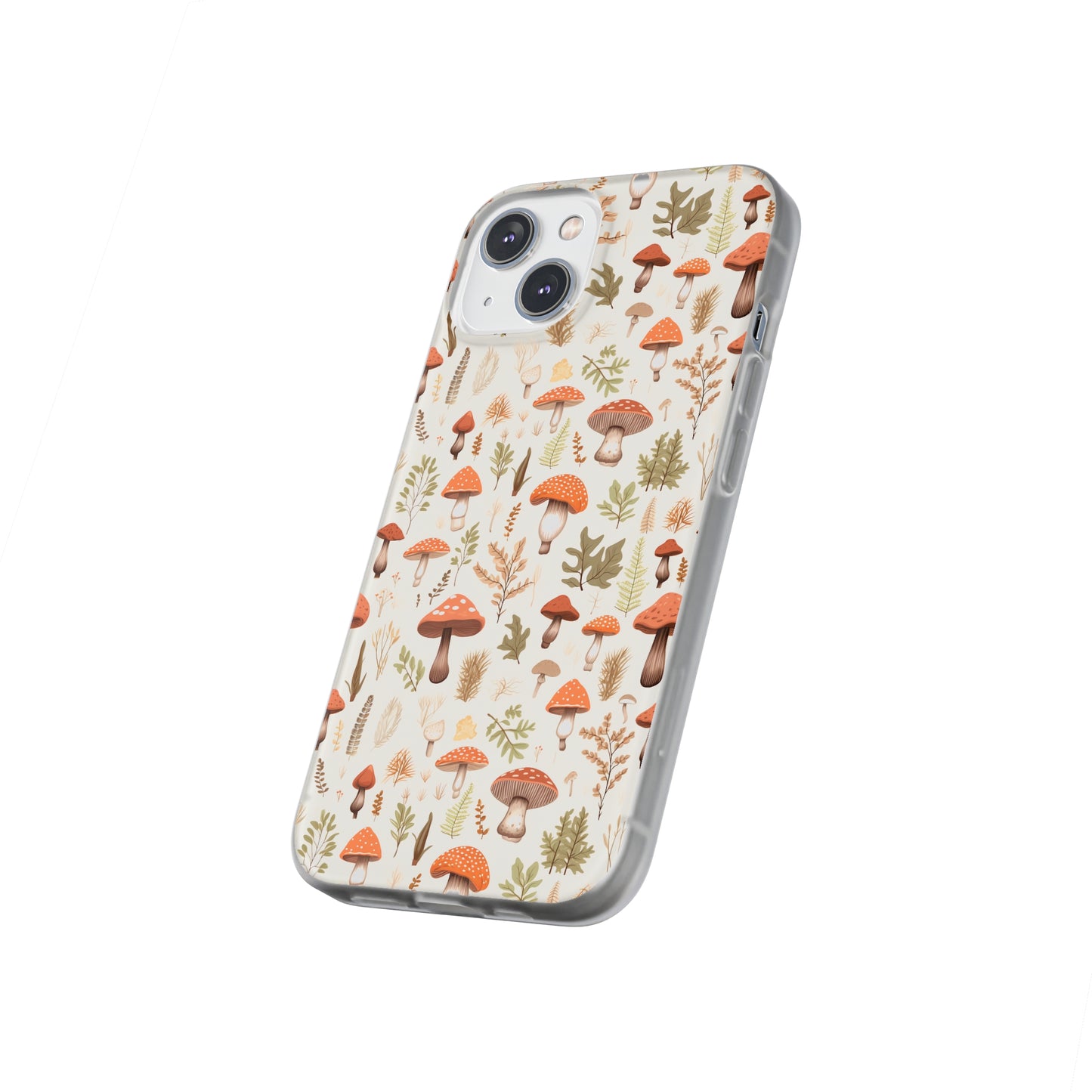 Mushroom Haven - Autumnal Tones Botanical illustration - Flexible Phone Case