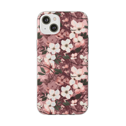 Sparse Dogwood Blossom Phone Case - Elegant Floral Design for Your Smartphone - Flexi Cases Phone Case Pattern Symphony   