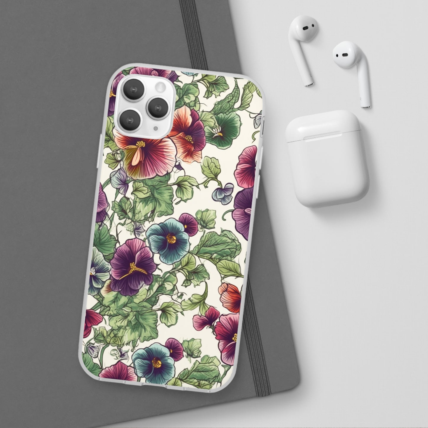 Watercolour Pansy Phone Case - Delicate Floral Elegance - Spring Collection - Flexi Cases Phone Case Pattern Symphony iPhone 11 Pro Max  