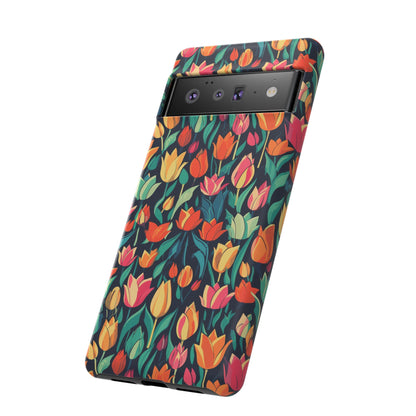 Tulip Medley Tough Phone Case - Vibrant Spring Floral Design