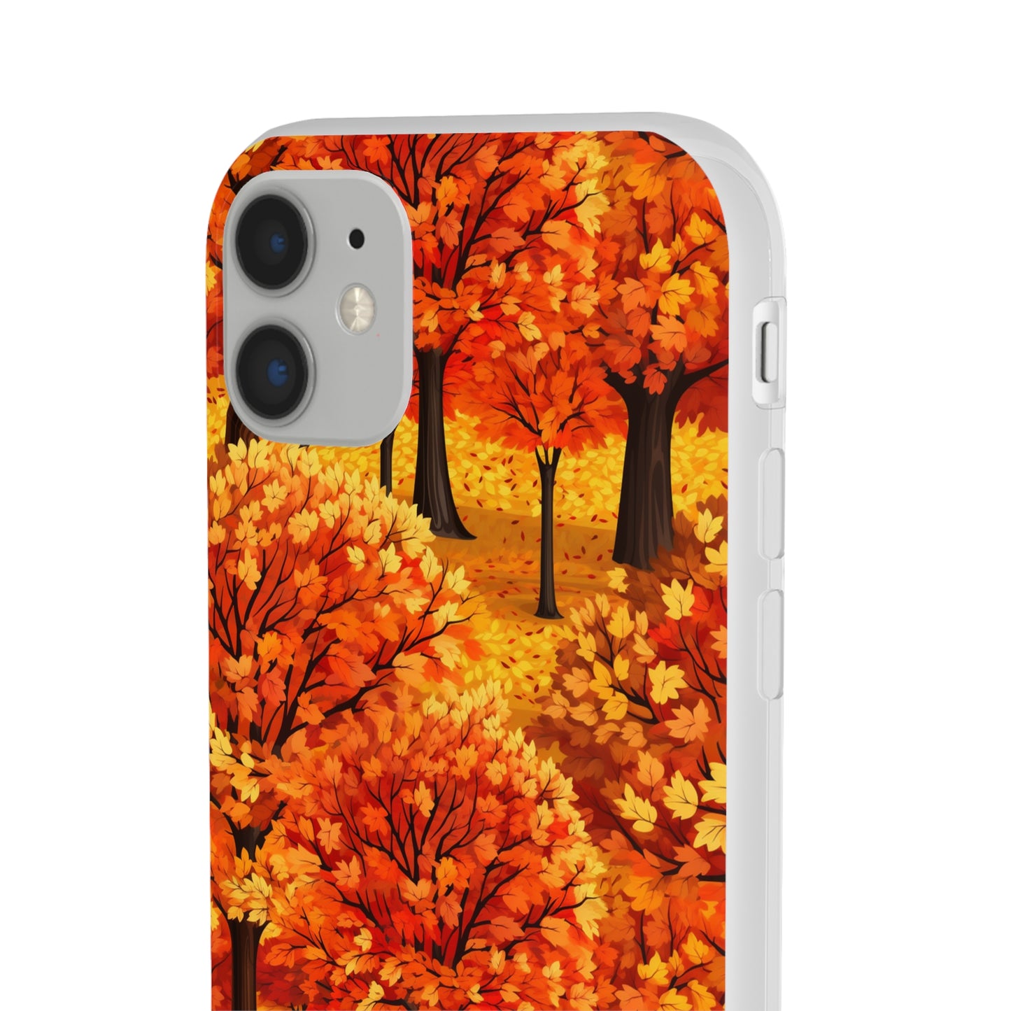 Impasto-Style Woodlands: High-Contrast Autumn Foliage - Flexible Phone Case