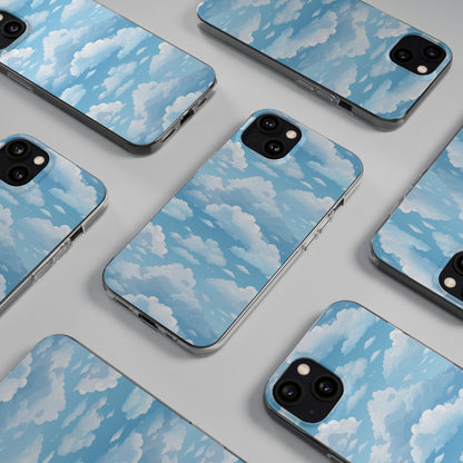 Boundless Azure Horizon - Calm Sky Design Soft Phone Case for IPhone, Samsung, and Google Pixel Phone Case Pattern Symphony   