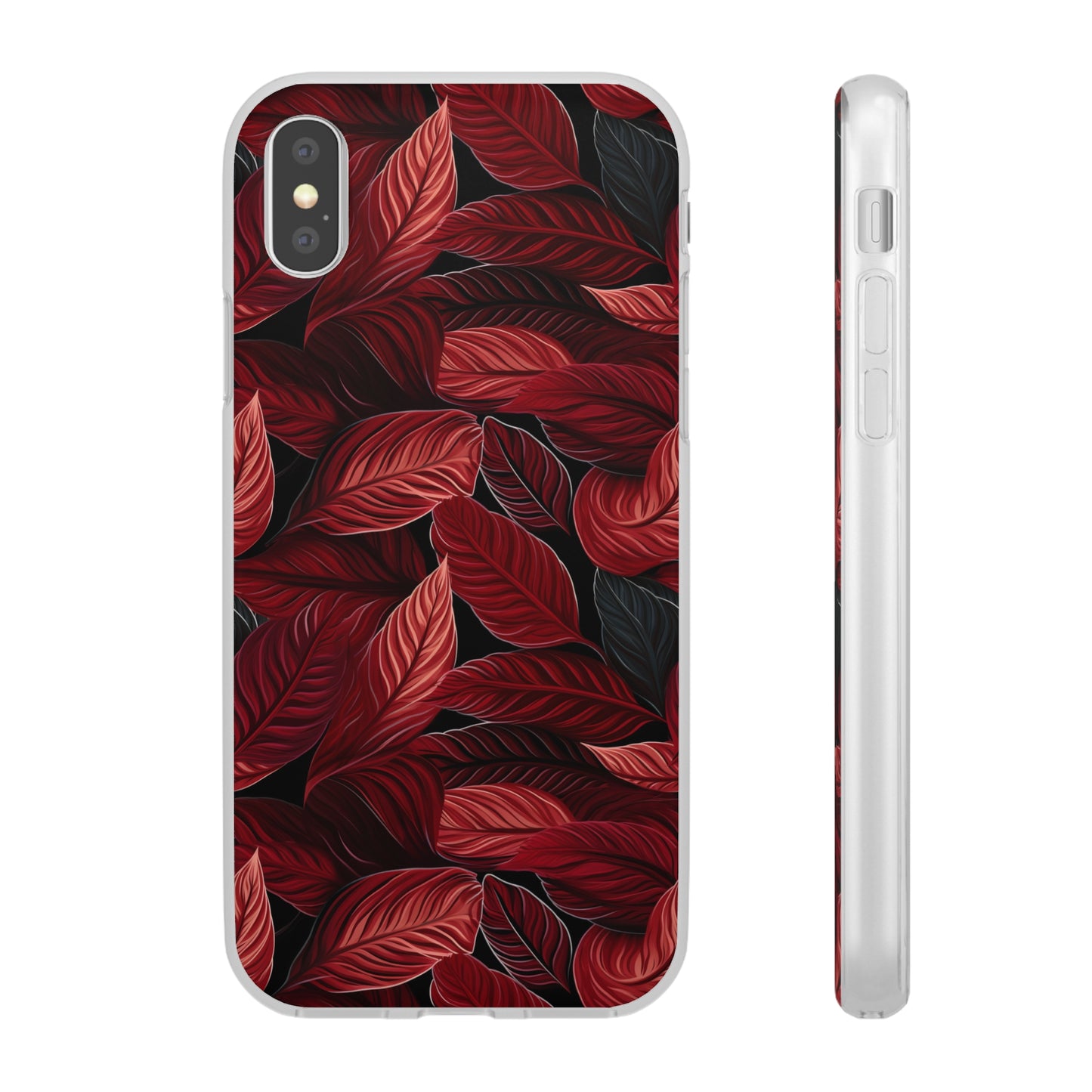 Scarlet Whispers: Lush Autumn Colours in Botanical Bliss - Flexible Phone Case