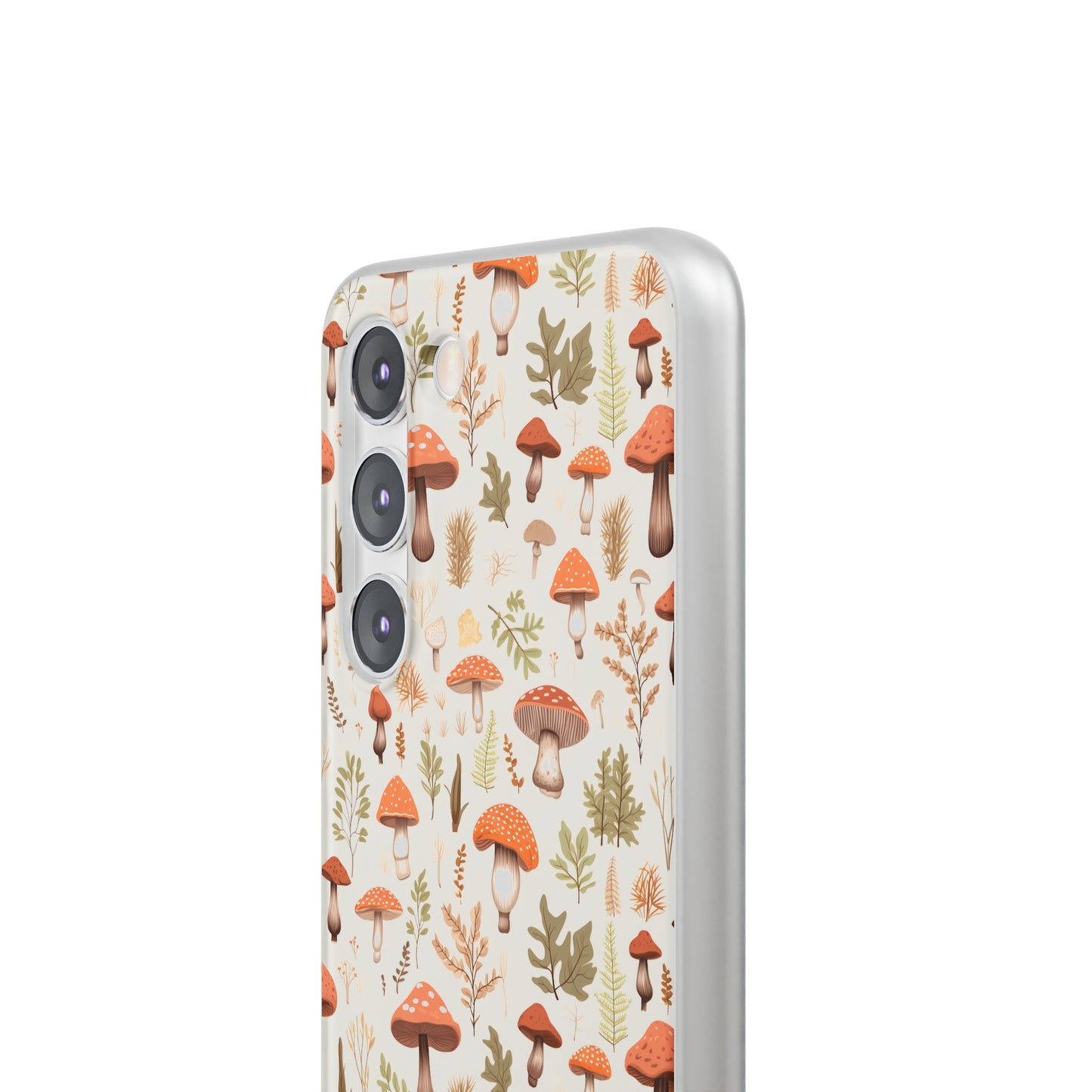 Mushroom Haven - Autumnal Tones Botanical illustration - Flexible Phone Case