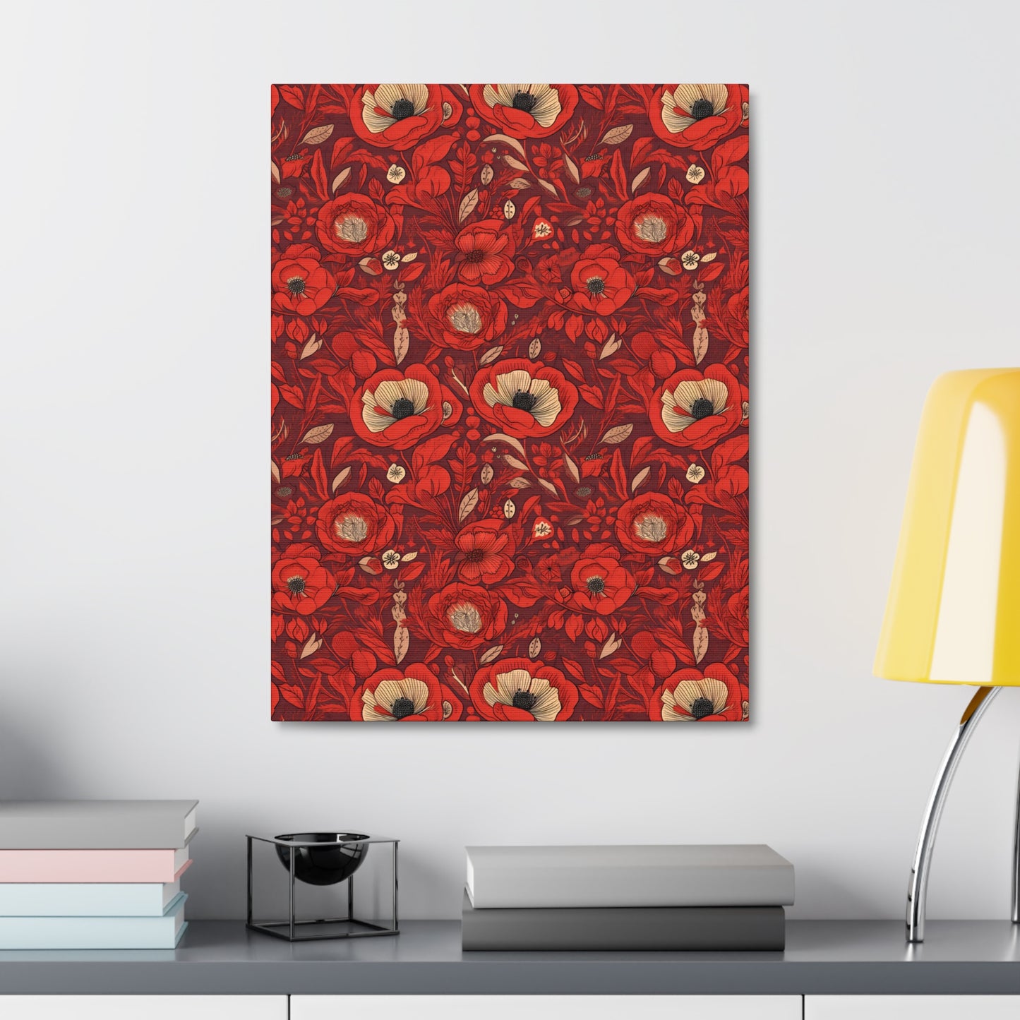 Radiant Spring Blossoms - Vibrant Red Floral Design - Wall Art Canvas