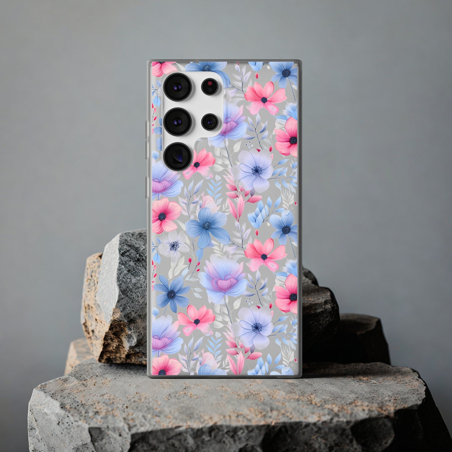 Floral Whispers - Soft Hues of Violets, Pinks, and Blues - Flexi Phone Case Phone Case Pattern Symphony   