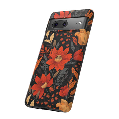 Autumn Blossom Noir: A Dark Floral Canvas Tough Case