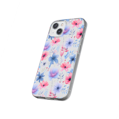 Floral Whispers - Soft Hues of Violets, Pinks, and Blues - Flexi Phone Case Phone Case Pattern Symphony   