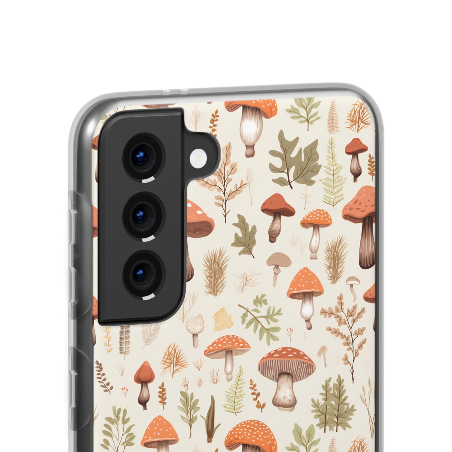 Mushroom Haven - Autumnal Tones Botanical illustration - Flexible Phone Case