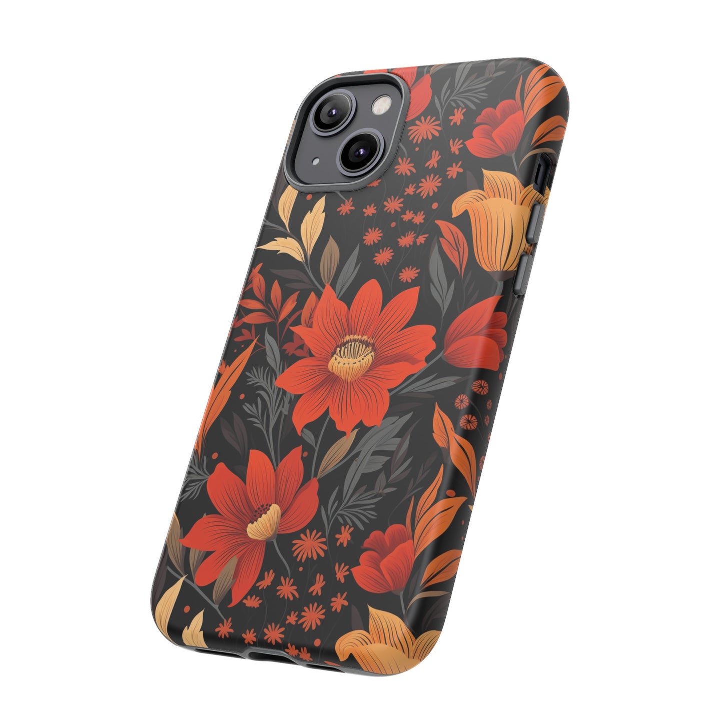 Autumn Blossom Noir: A Dark Floral Canvas Tough Case