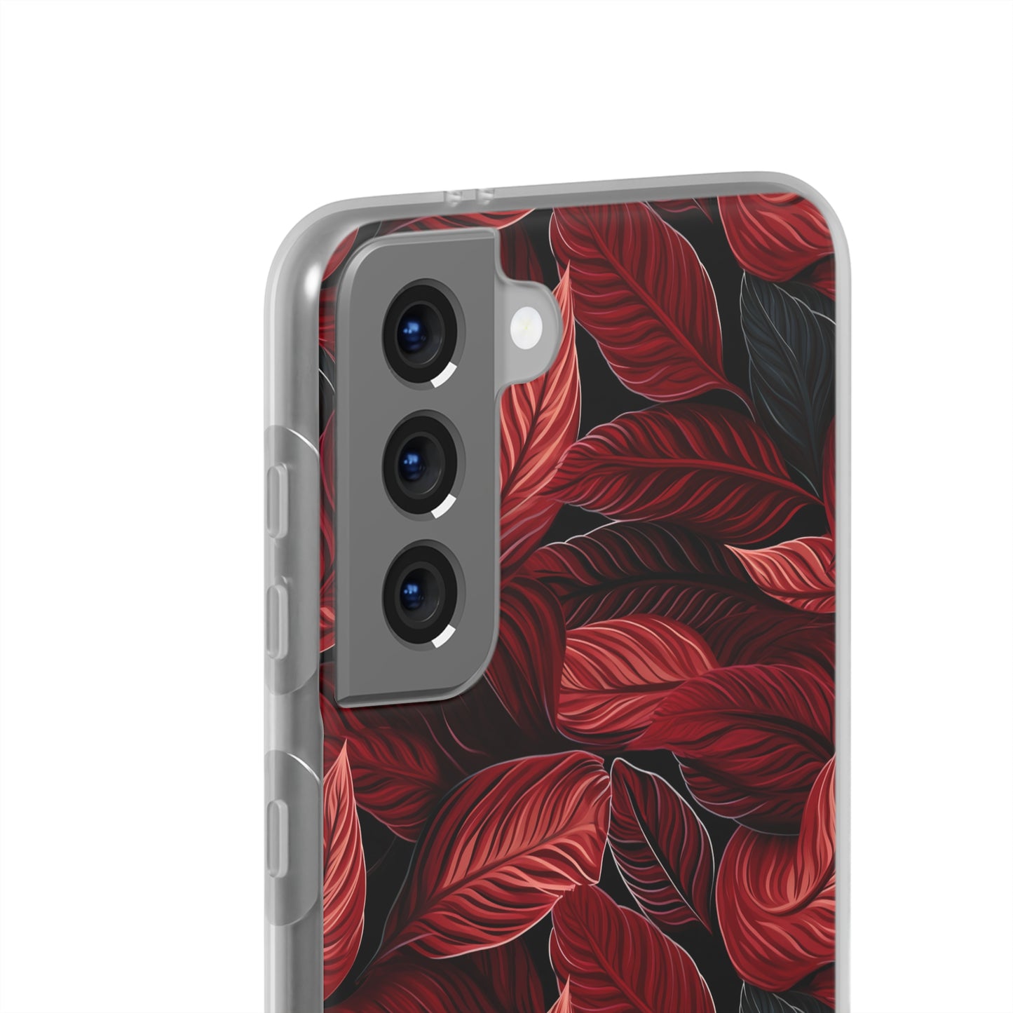 Scarlet Whispers: Lush Autumn Colours in Botanical Bliss - Flexible Phone Case