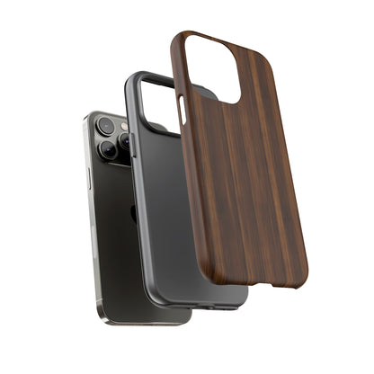 Luxurious Faux Dark Walnut Essence Phone Case - Rich and Refined Natural Wood Design - Tough Cases