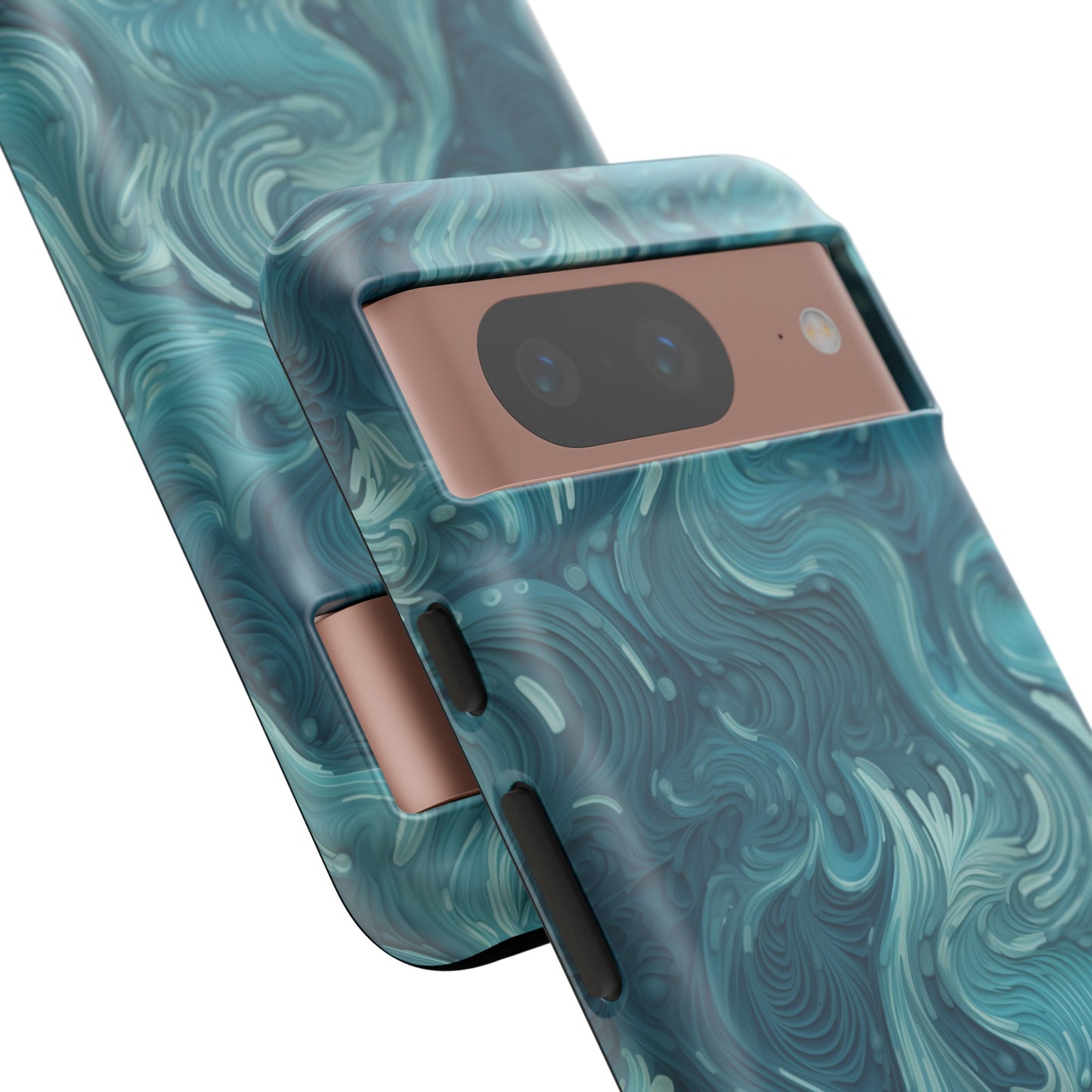 Azure Depths: Layered Blue Topographic Design Tough Phone Case