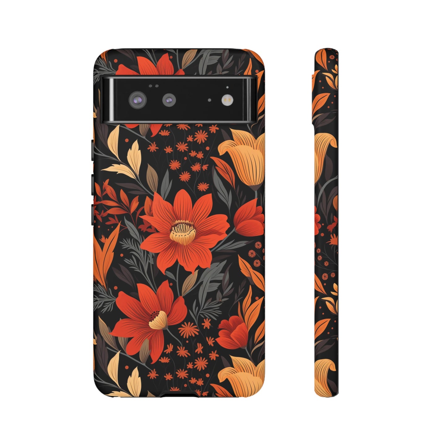 Autumn Blossom Noir: A Dark Floral Canvas Tough Case