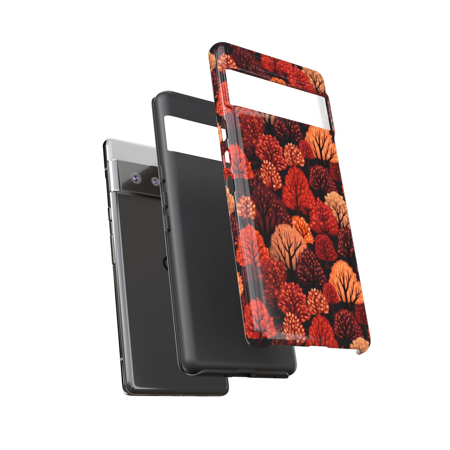 Crimson Forest: Autumn Trees in Vibrant Detail - Tough Phone Case