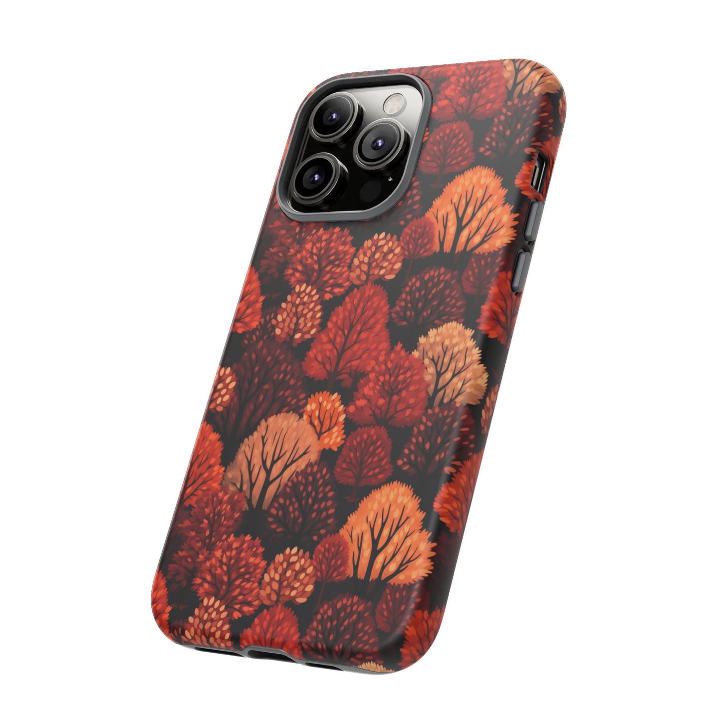 Crimson Forest: Autumn Trees in Vibrant Detail - Tough Phone Case