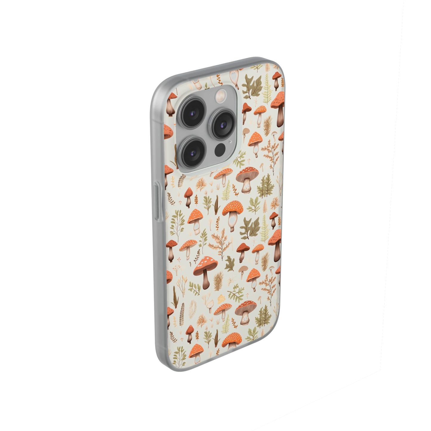 Mushroom Haven - Autumnal Tones Botanical illustration - Flexible Phone Case