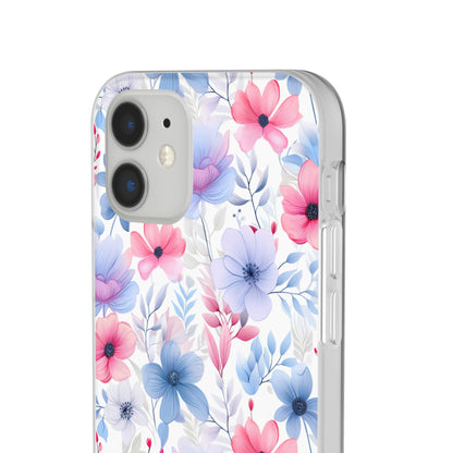 Floral Whispers - Soft Hues of Violets, Pinks, and Blues - Flexi Phone Case Phone Case Pattern Symphony   