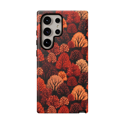 Crimson Forest: Autumn Trees in Vibrant Detail - Tough Phone Case