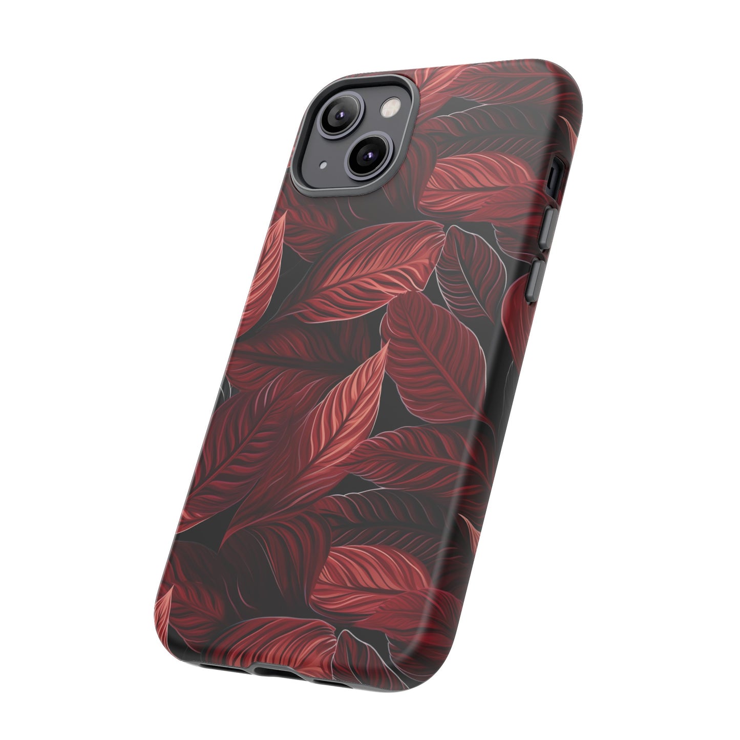 Scarlet Whispers: Lush Autumn Colours in Botanical Bliss - Tough Phone Case