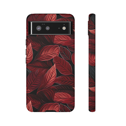 Scarlet Whispers: Lush Autumn Colours in Botanical Bliss - Tough Phone Case