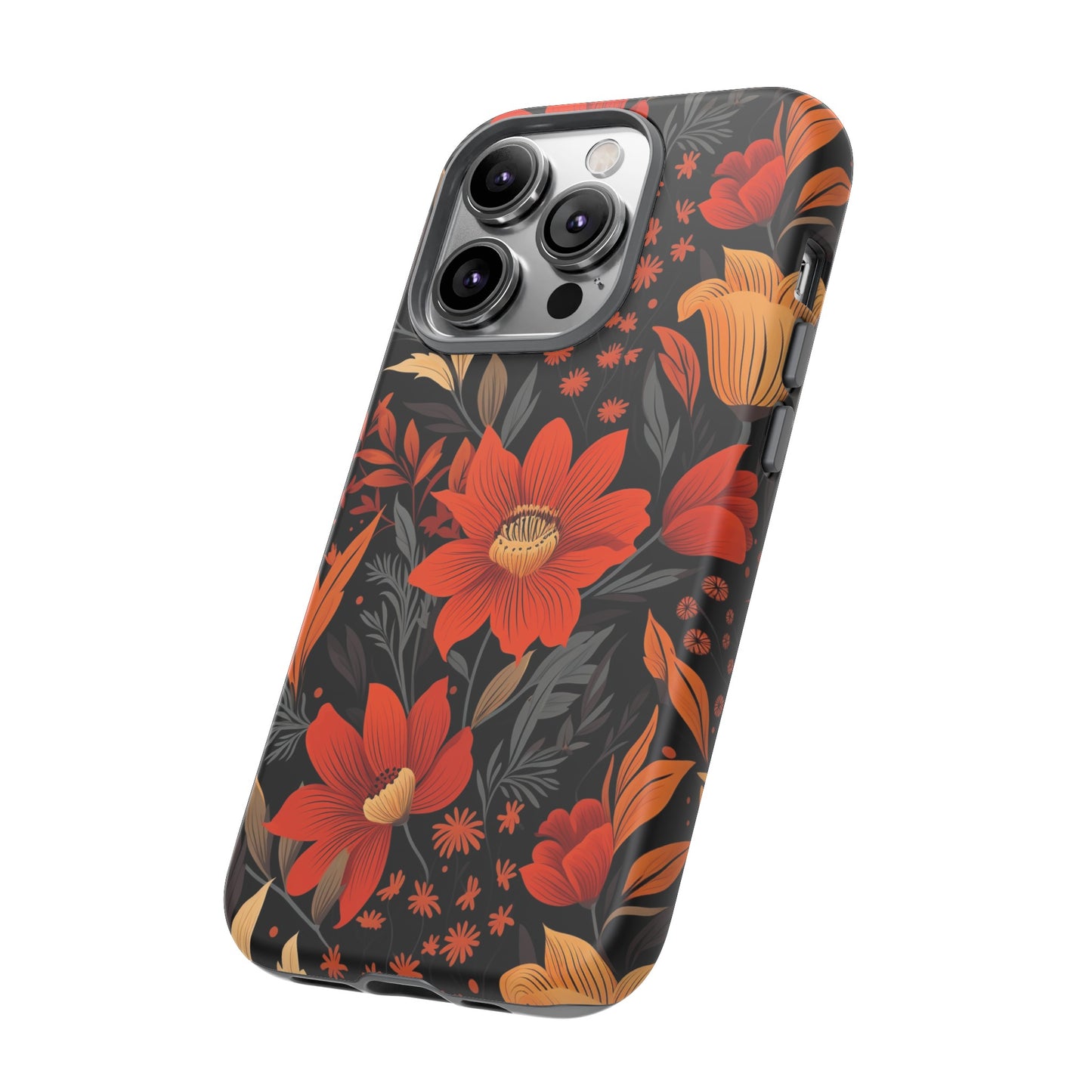 Autumn Blossom Noir: A Dark Floral Canvas Tough Case