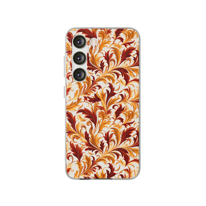 Swirling Autumn: Vortexes of Fall Foliage in Gold and Bronze - Flexible Phone Case