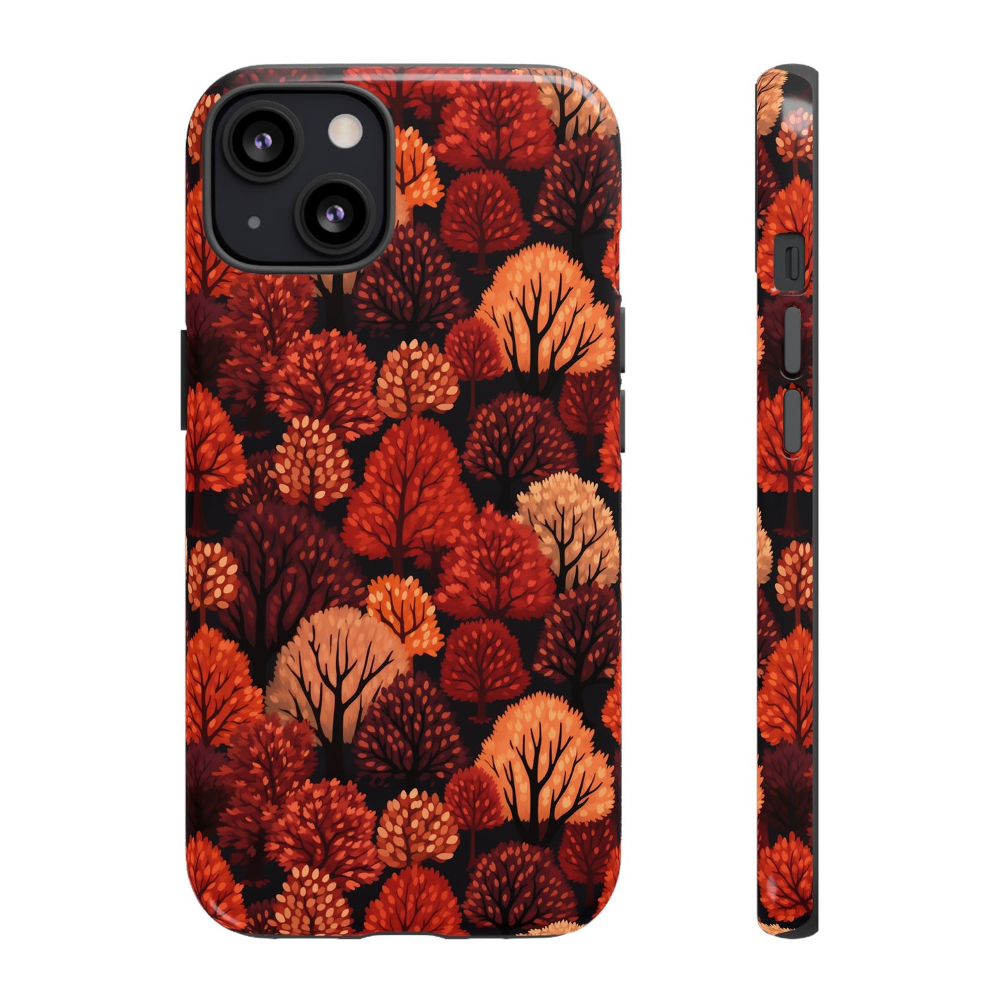 Crimson Forest: Autumn Trees in Vibrant Detail - Tough Phone Case