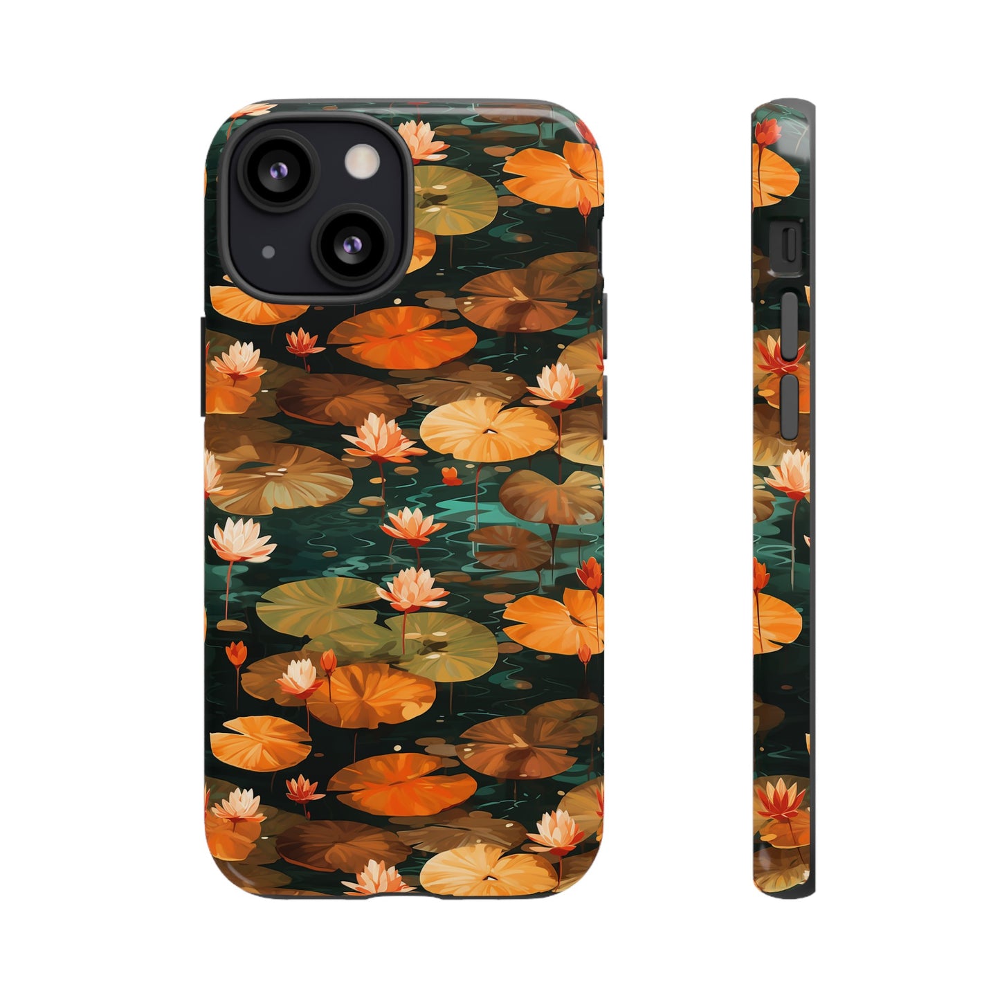 Orange Lotus Whisper: Autumn on the Water - Tough Phone Case