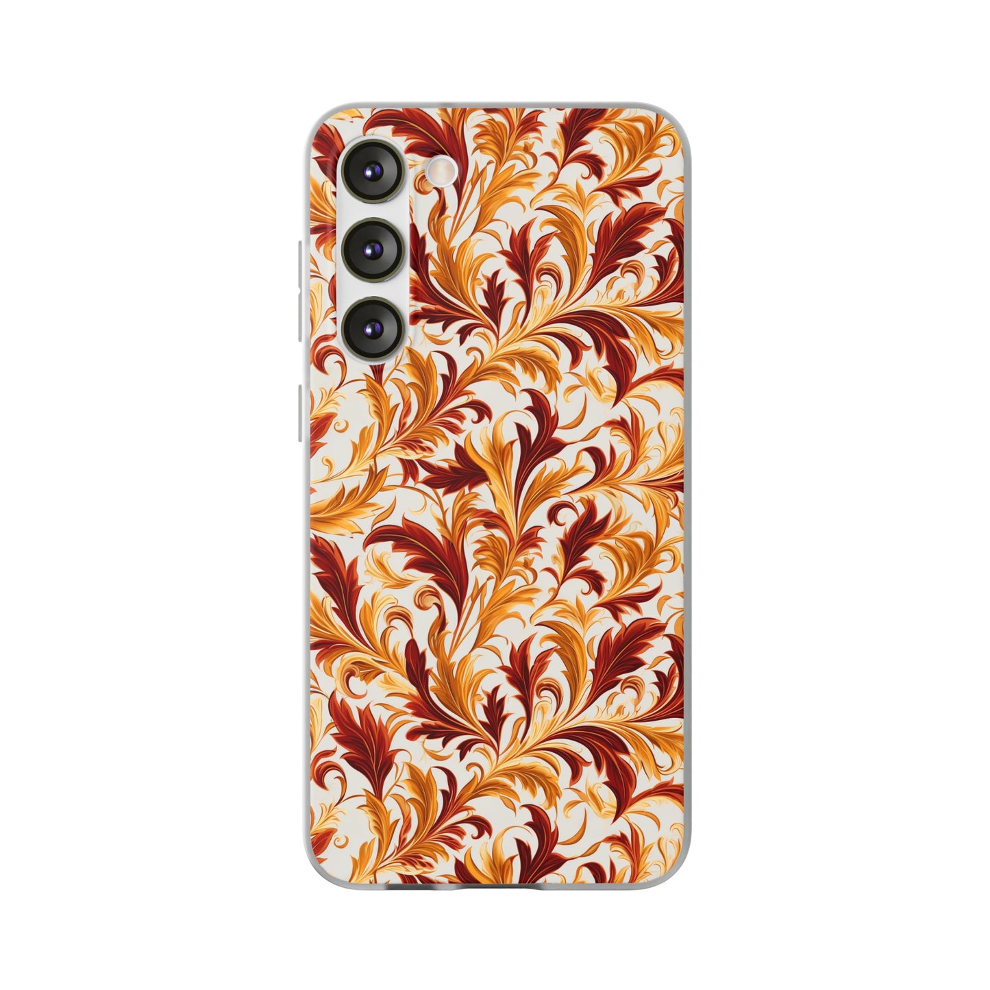 Swirling Autumn: Vortexes of Fall Foliage in Gold and Bronze - Flexible Phone Case