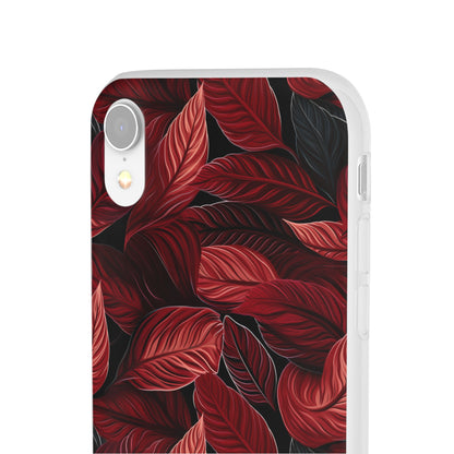 Scarlet Whispers: Lush Autumn Colours in Botanical Bliss - Flexible Phone Case