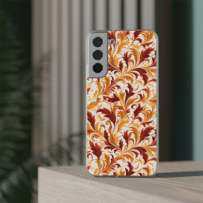 Swirling Autumn: Vortexes of Fall Foliage in Gold and Bronze - Flexible Phone Case