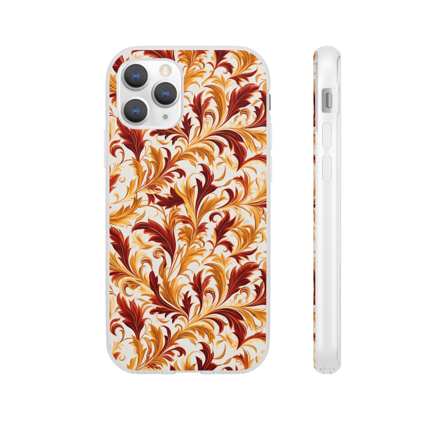 Swirling Autumn: Vortexes of Fall Foliage in Gold and Bronze - Flexible Phone Case