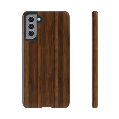 Luxurious Faux Dark Walnut Essence Phone Case - Rich and Refined Natural Wood Design - Tough Cases