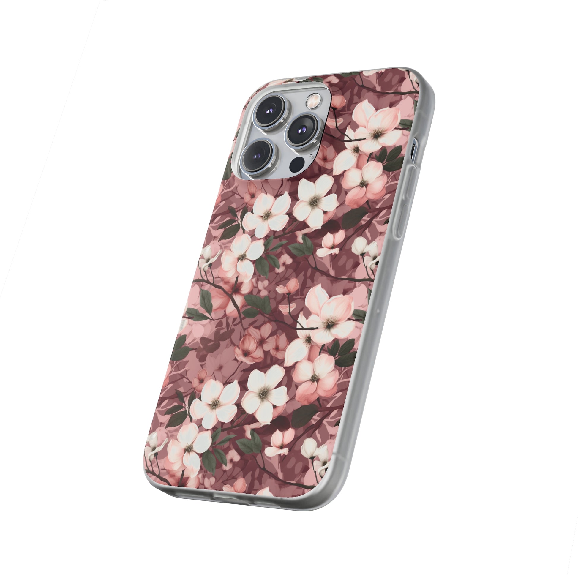 Sparse Dogwood Blossom Phone Case - Elegant Floral Design for Your Smartphone - Flexi Cases Phone Case Pattern Symphony   