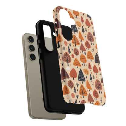 Terracotta Tree Tapestry: A Playful Autumn Mosaic - Tough Phone Case