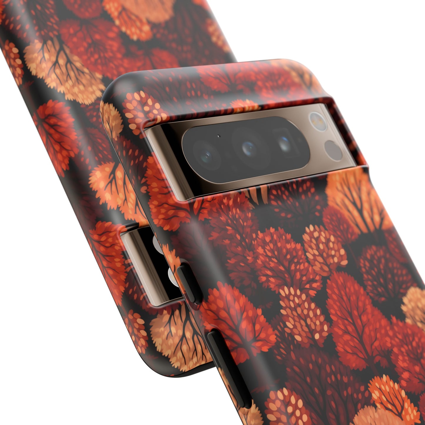 Crimson Forest: Autumn Trees in Vibrant Detail - Tough Phone Case